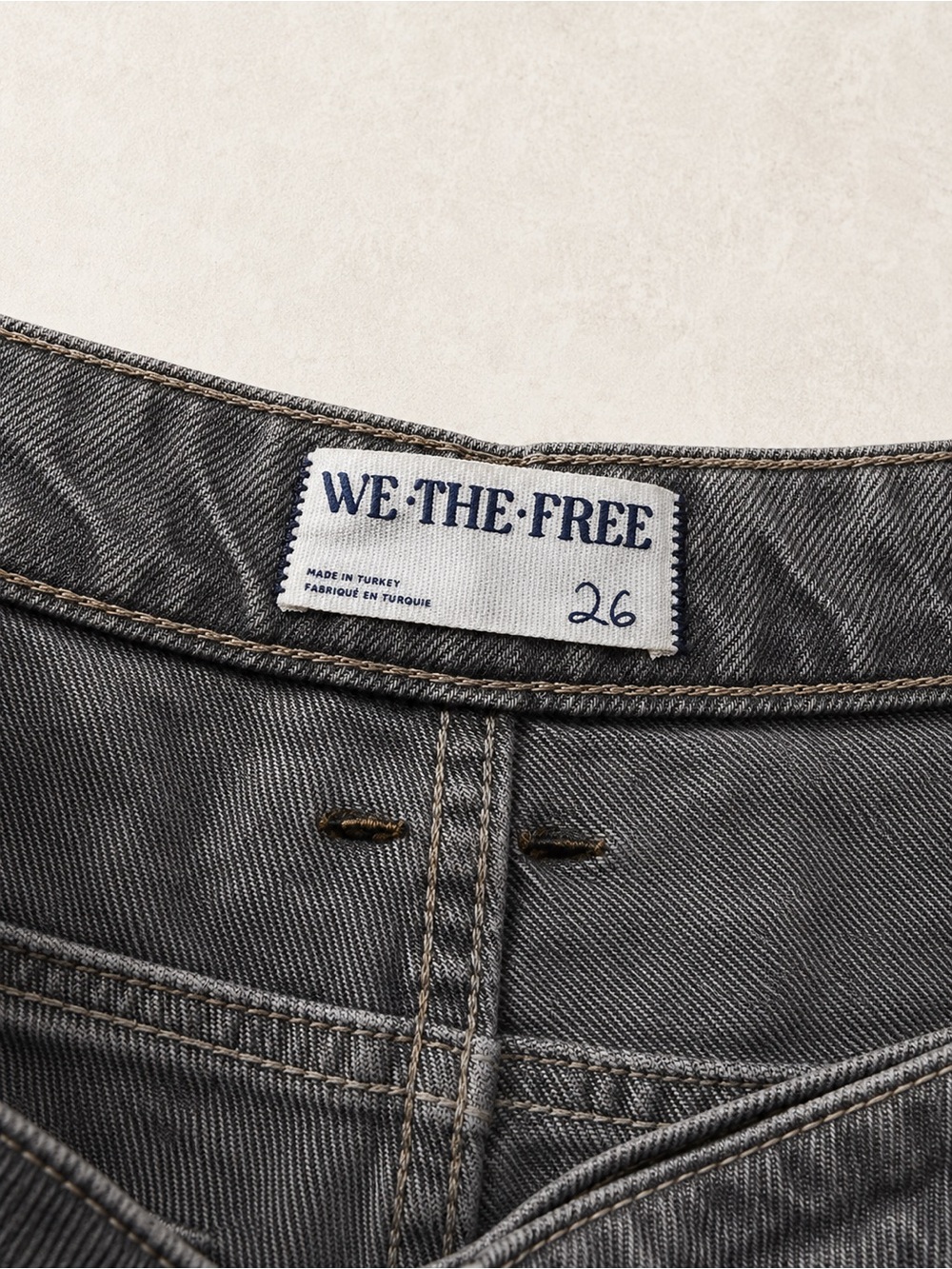 Free People We The Free Lucky You Mid Rise Barrel Jeans Archive Gray 26 - Picture 8 of 9